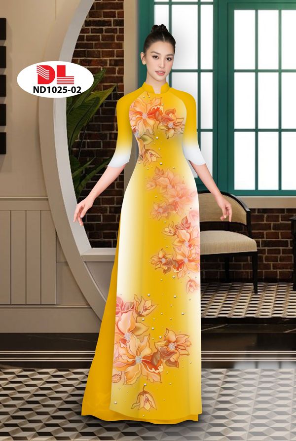 Vải Áo Dài Hoa In 3D AD ND1025 18